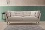 Atelier Del Sofa Sofá de 3 Plazas Crema 214x90x84 cm Tapizado Poliéster Patas Metálicas